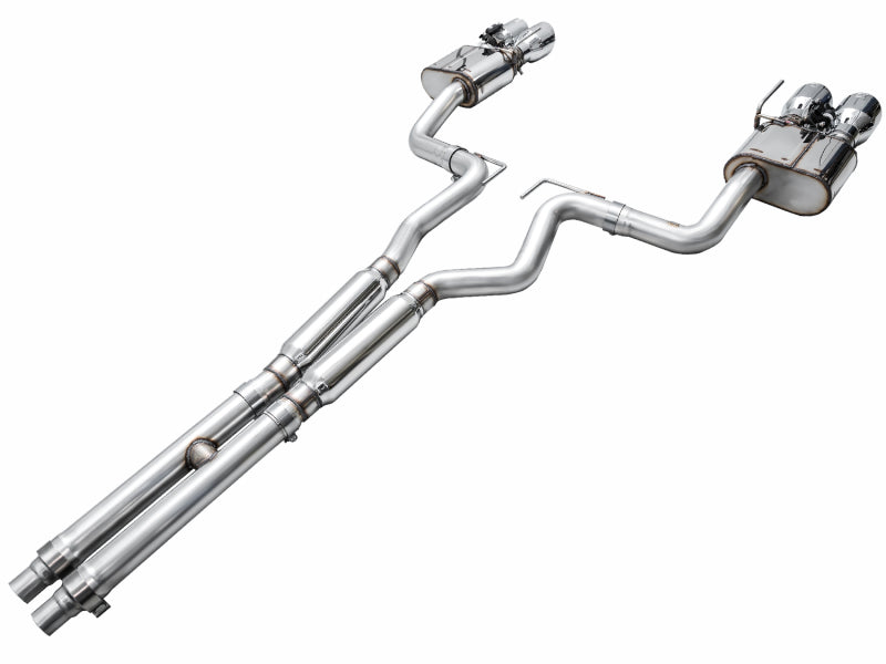 AWE 2024 Ford Mustang GT Fastback S650 RWD SwitchPath Cat-Back Exhaust w/ Quad Chrome Silver Tips - 3025-42650
