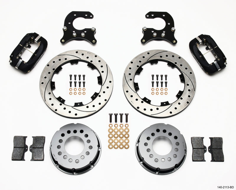 Wilwood Forged Dynalite P/S Rear Kit Drilled Rotor Small Ford 2.66in Offset - 140-2113-BD