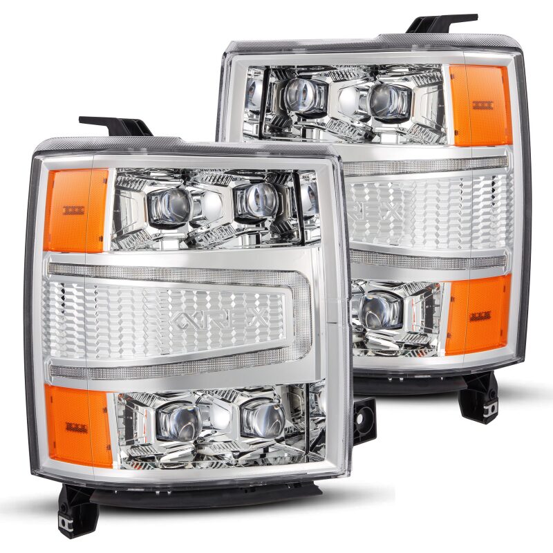 AlphaRex 04-15 Chevy 1500HD NOVA-Series LED Proj Headlights Chrome w/Activ Light/Seq Signal & SB DRL - 880240