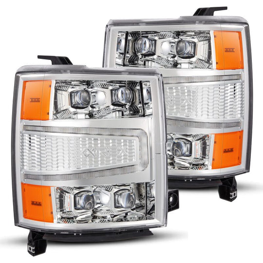 AlphaRex 04-15 Chevy 1500HD NOVA-Series LED Proj Headlights Chrome w/Activ Light/Seq Signal & SB DRL - 880240