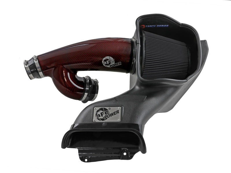 aFe 17-24 Ford F-150 Track Series Red Kevlar Carbon Fiber C/A Intake System w/Black Pro 5R Filter - 57-10031KR