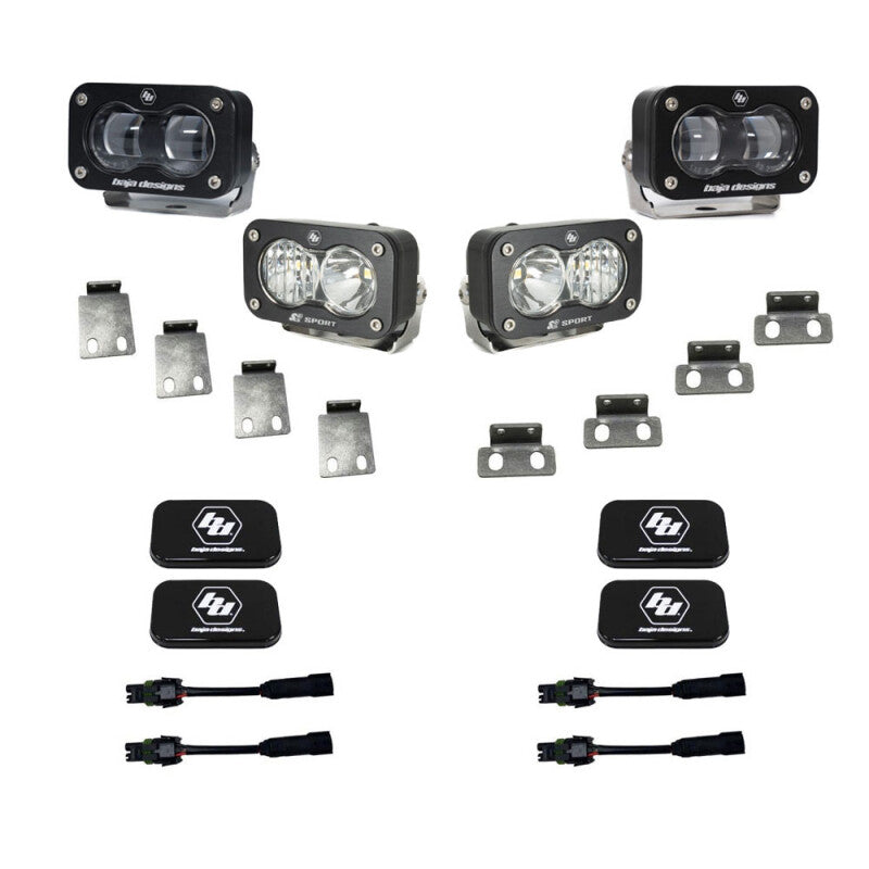 Baja Designs 21+ Ford Raptor/Bronco S2 SAE Pro Fog Pocket Light Kit Clear - 448180