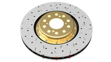Load image into Gallery viewer, DBA 03-05 Evo 8/9 Front Drilled &amp; Slotted 5000 Series 2 Piece Rotor Assembled w/ Gold Hat - DBA52218GLDXS