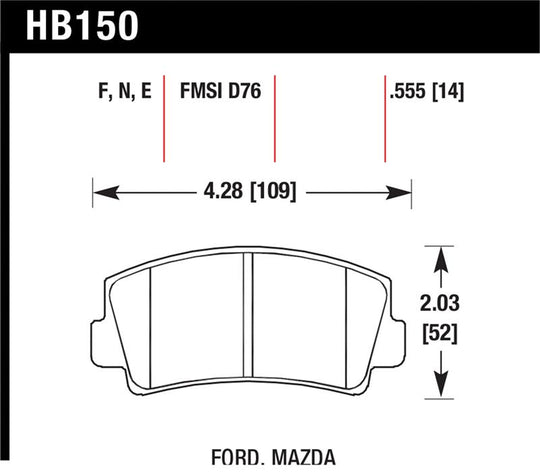 Hawk HPS Street Brake Pads - HB150F.555