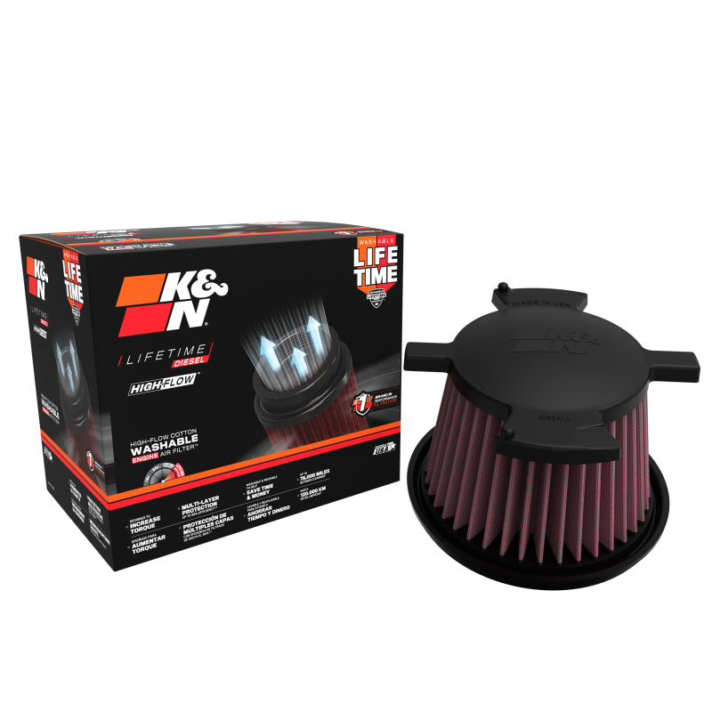 K&N 06 Chevrolet Duramax 6.6L-V8 DSL Drop In Air Filter - E-0781