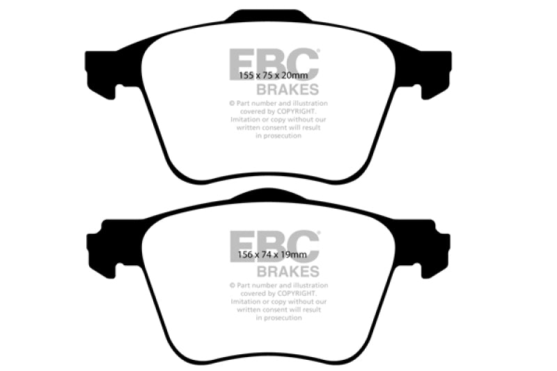 EBC 03-09 Volvo XC90 2.9 Twin Turbo Greenstuff Front Brake Pads - DP21690