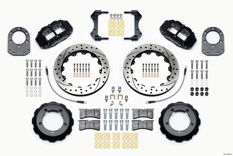 Wilwood Narrow Superlite 4R Front Hat Kit 12.88in Drilled 66-75 Ford Bronco Dana 30/44 w/Lines - 140-13304-D
