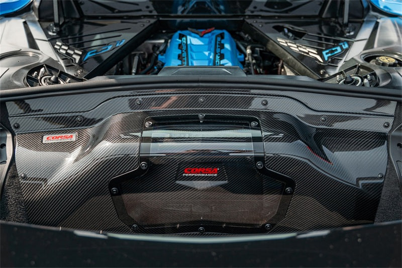Corsa 2020+ Chevrolet Corvette C8/Z06 Carbon Fiber Air Intake Trunk Panel with Polycarbonate - 44009