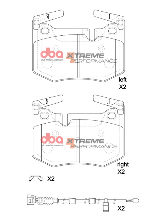 DBA 15-20 Lexus GS F / 15-21 Lexus RC F XP Performance Rear Brake Pads - DB8889XP