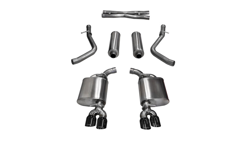 Corsa 2015-2016 Dodge Challenger Xtreme Cat-Back Dual Rear Exit with Twin 3.5in Black Pro-SeriesTips - 14985BLK