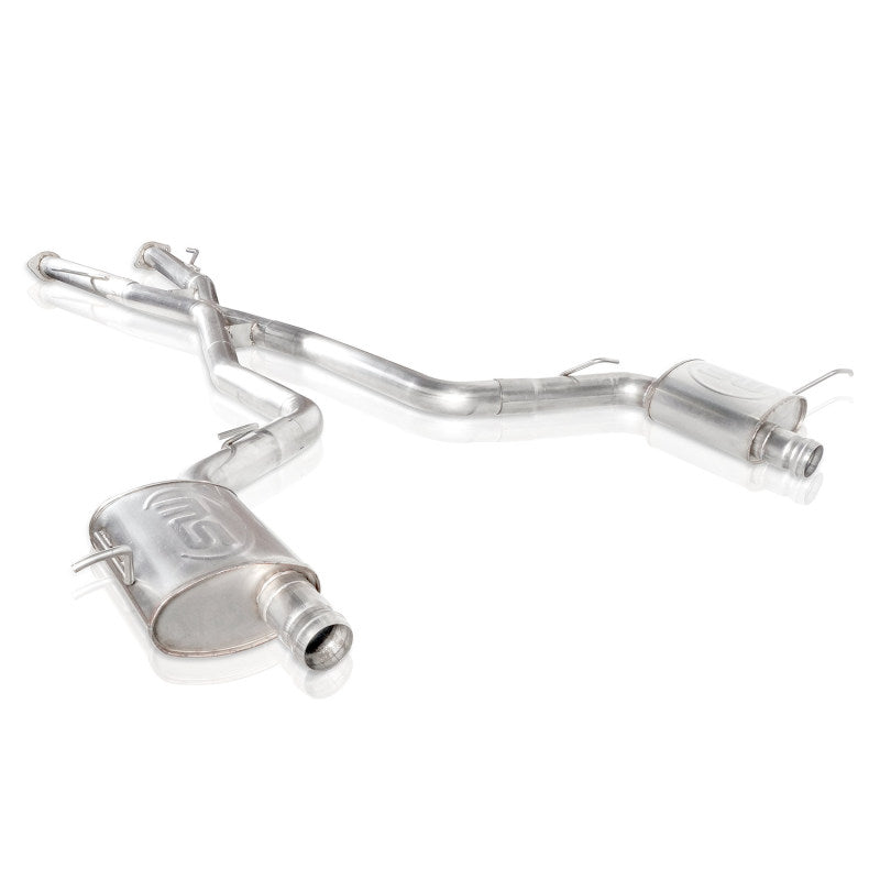 Stainless Works 2018 Jeep TrackHawk 6.2L 3in Catback System X-Pipe Turbo S-Tube Muffler Stock Exit - JEEP1862CB-S