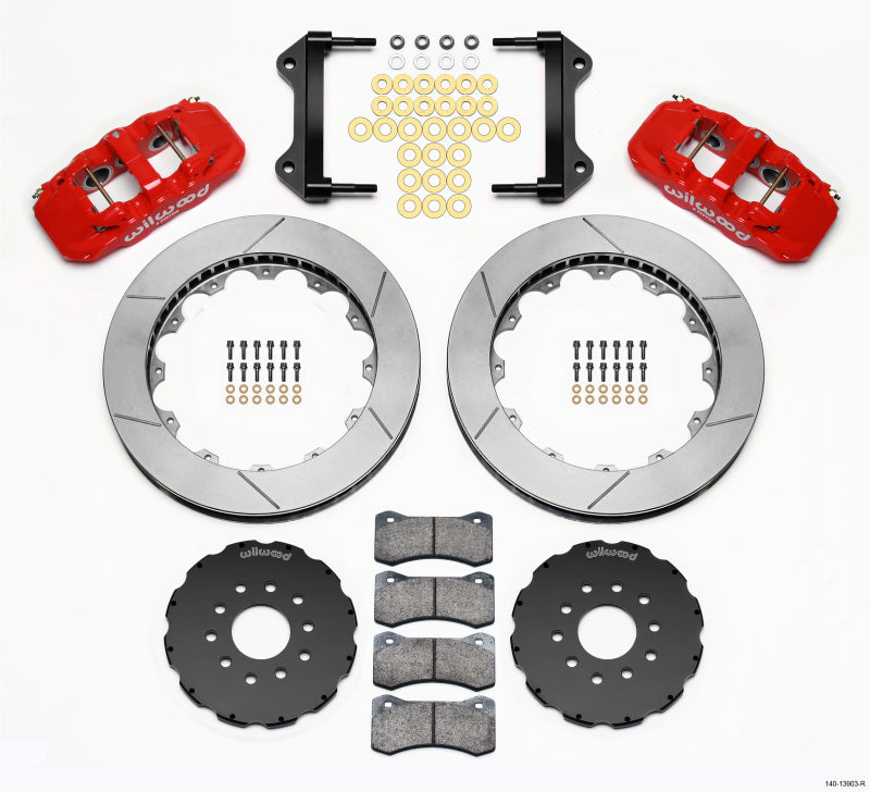 Wilwood AERO6 Front Hat Kit 15.00 Red 97-04 Corvette C5/Z06 05-13 C6 - 140-13903-R