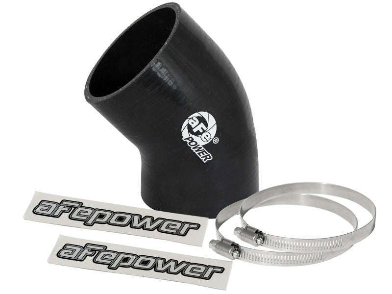 aFe Magnum FORCE Intake Coupling Kit (3 IN ID to 3-1/4 IN ID x 45 Deg.) Elbow Coupler - Black - 59-00075