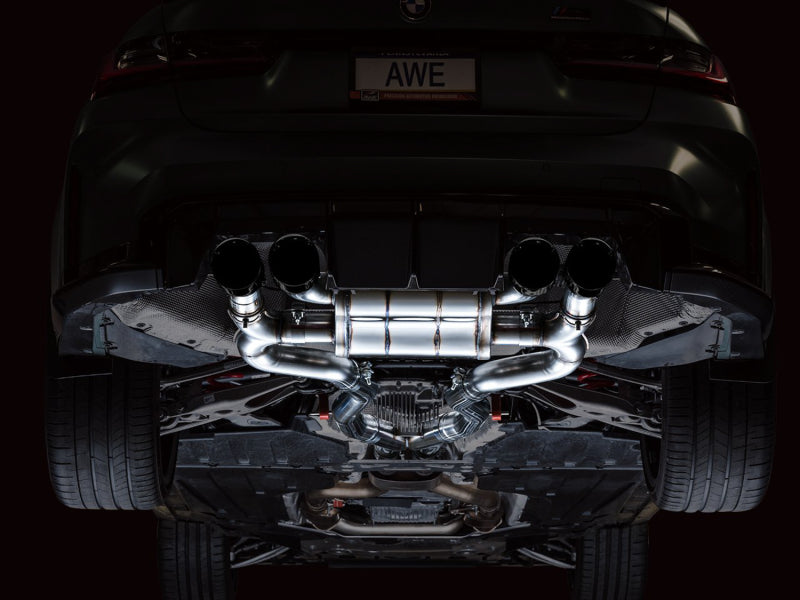 AWE Tuning SwitchPath Cat-Back Exhaust for BMW G8X M3/M4 - Diamond Black Tips - 3025-42480