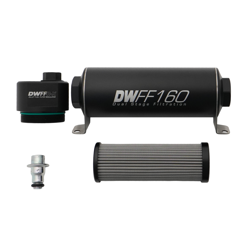 DeatschWerks DWFFR-X 160mm Billet Fuel Filter Regulator - 10 Micron - 8-FFR-160-010K