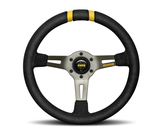 Momo MODDRIFT Steering Wheel 330 mm - Black Suede/Anthracite Spokes/2 Stripes - R1907/33S