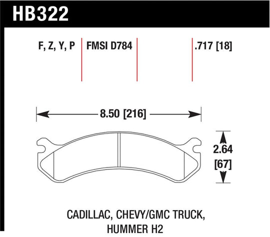 Hawk Chevy / GMC Truck / Hummer Super Duty Street Front Brake Pads - HB322P.717