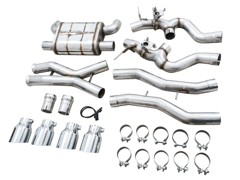AWE Tuning SwitchPath Cat-Back Exhaust for BMW G8X M3/M4 - Chrome Silver Tips - 3025-43480