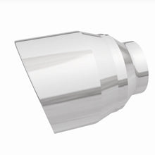 Load image into Gallery viewer, MagnaFlow Tip Stainless Double Wall Round Single Outlet Polished 4.5in DIA 2.5in Inlet 5.75in Length - 35224