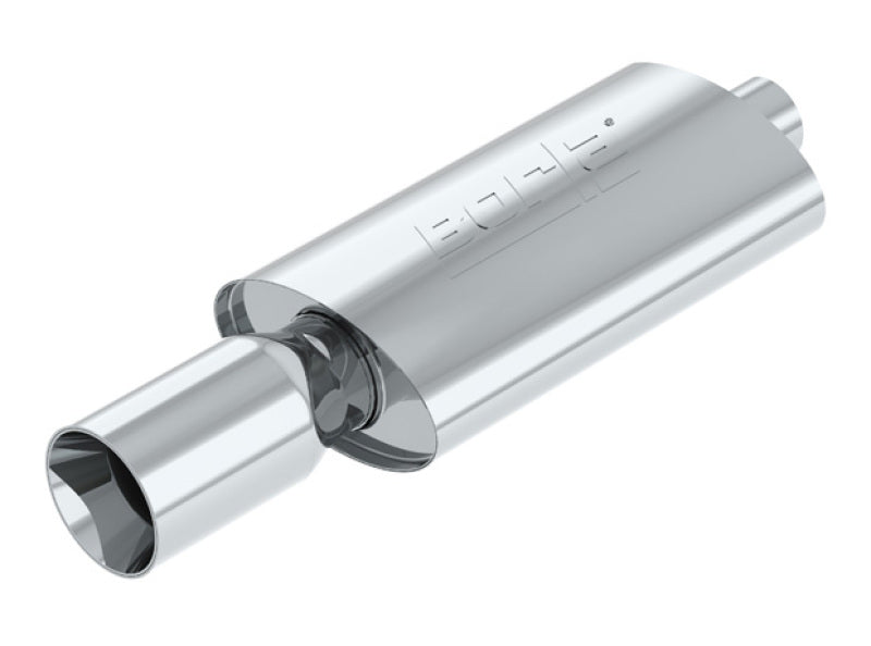 Borla Boomer Muffler Thumper Oval 2-1/4in In 4in Side Round Out - 40057