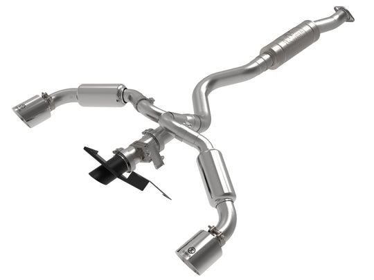 aFe 23-24 Toyota GR Corolla L3 1.6L (t) Gemini XV 3in to 2-1/2in Cat Back Exhaust w/ Polished Tips - 49-36067-P