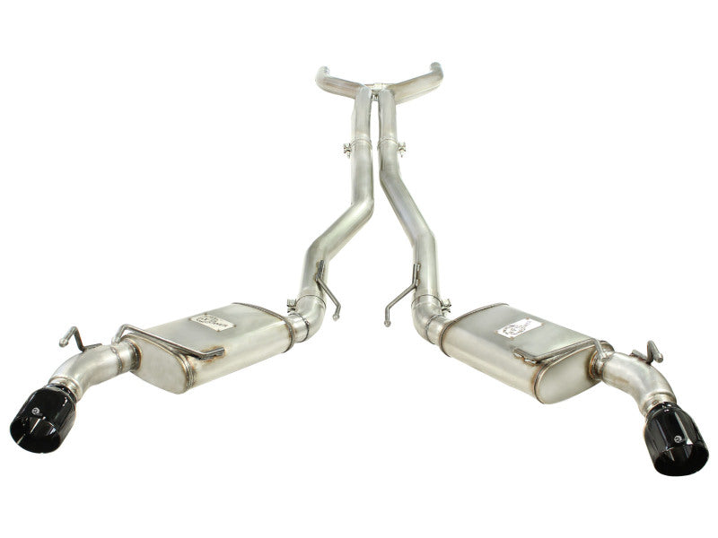 aFe MACHForce XP Exhaust 3in Stainless Stee CB/10-13 Chevy Camaro V8-6.2L (td) (gloss blk tip) - 49-44039-B