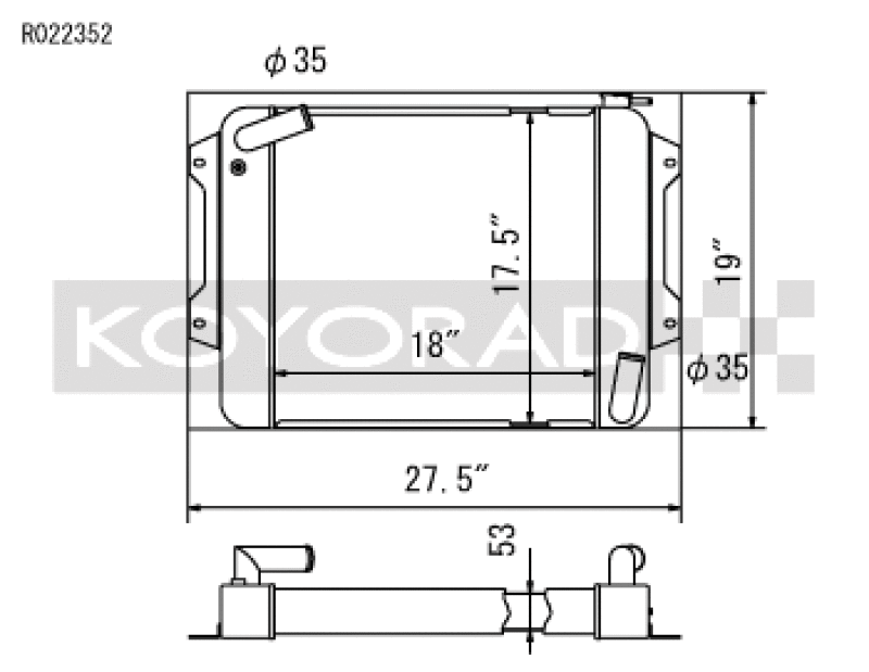 Koyo 70-78 Datsun 240/260/280Z (MT) Radiator - R022352