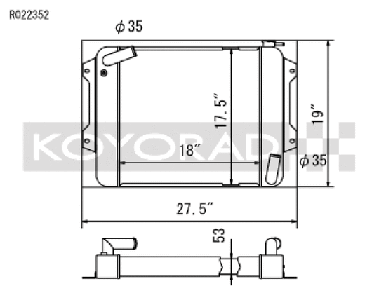 Koyo 70-78 Datsun 240/260/280Z (MT) Radiator - R022352