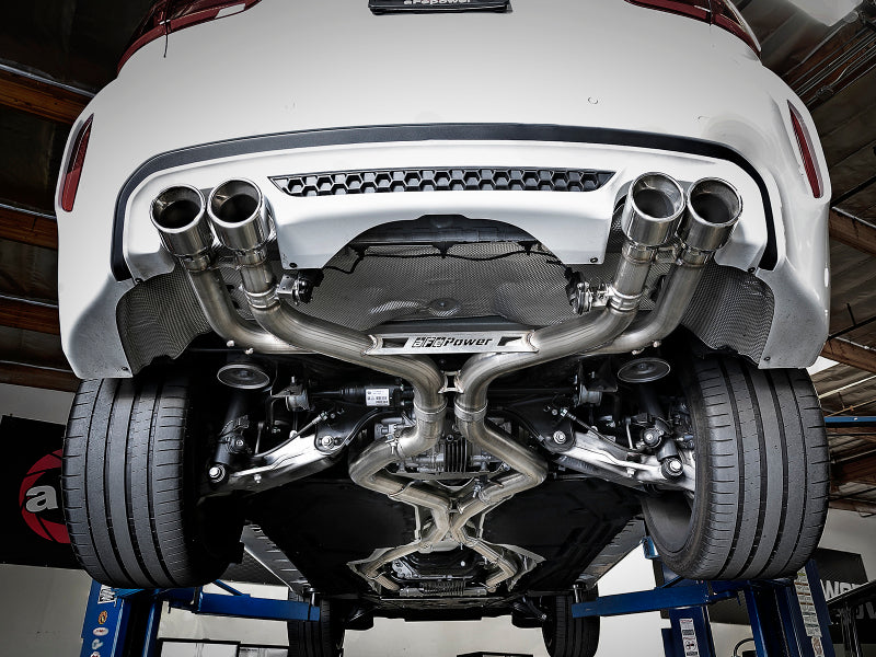aFe MACH Force-Xp 3.5in. 304 SS C/B Exhaust w/o Muffler 15-18 BMW X5 M V8-4.4L (tt) - Polished Tip - 49-36342-P