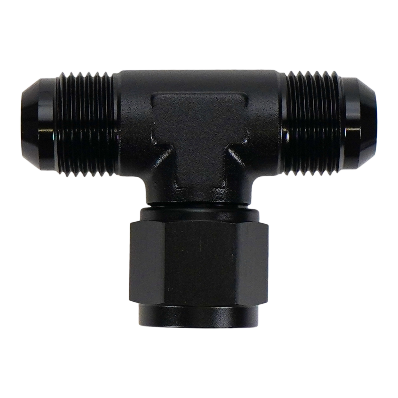 DeatschWerks 10AN Male Flare to Female Flare Swivel Tee on 90 - 6-02-0776-B