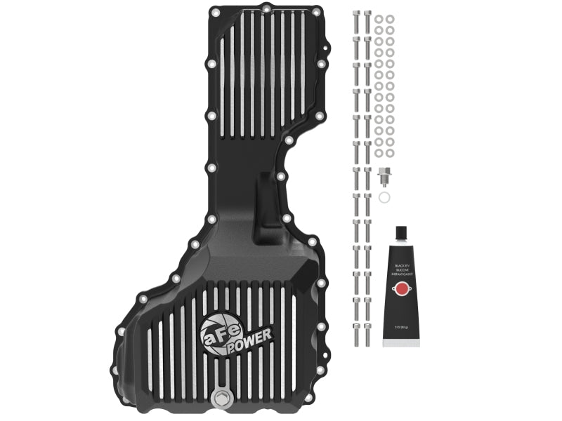 aFe 17-19 GM Diesel V8-6.6L L5P Engine Oil Pan w/ Machined Fins - 46-71360B