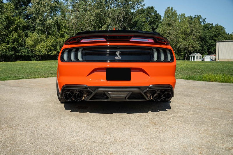 Corsa 20-22 Ford Mustang GT500 3.0in Dual Rear Exit Catback w/ Twin 5.0in Black Slash Cut Pro Tips - 21291BLK