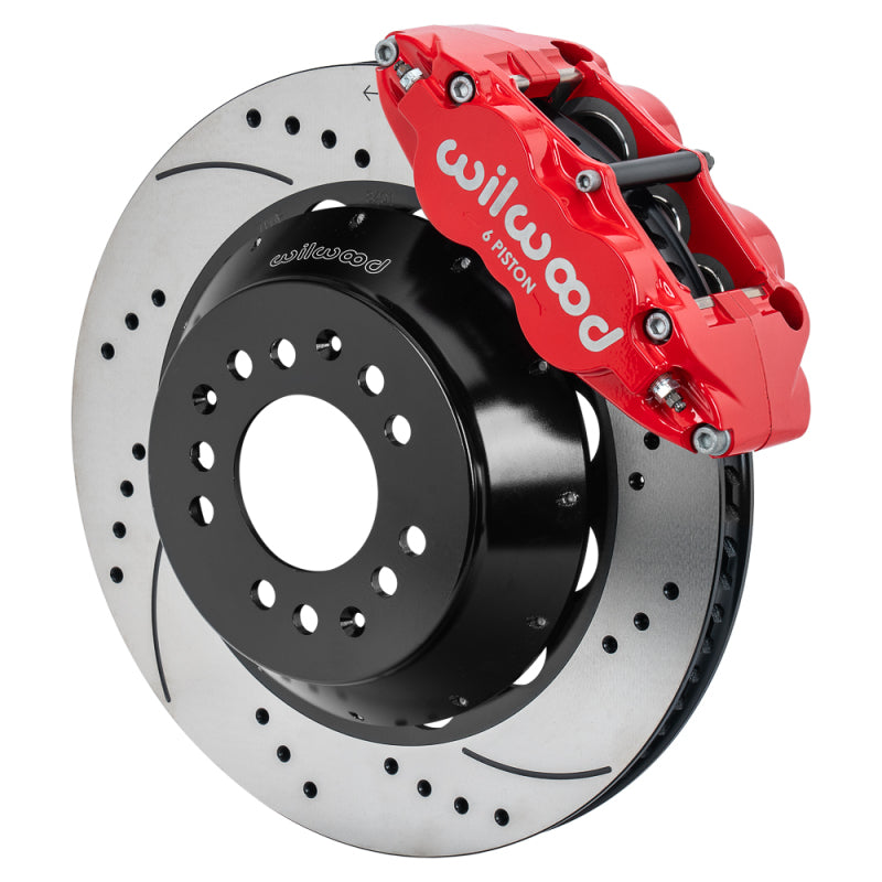Wilwood kit front fnslr wwe 2IN. drop alum pro spindle 14.00 rotor SRP red - 140-17986-DR