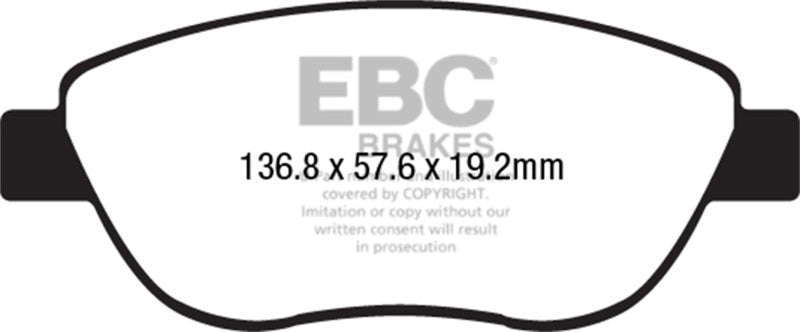 EBC 2014+ Fiat 500 1.4L Turbo Abarth Greenstuff Front Brake Pads - DP22212