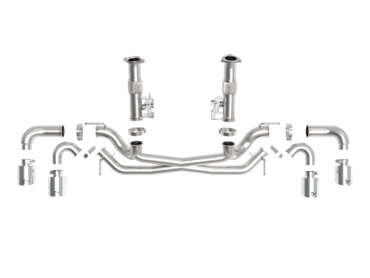 aFe MACH Force-Xp 3in to 2-1/2in 304SS Cat-Back (No Muff.) 2020 Chevy Corvette 6.2L- Polished Tip - 49-34127NM-P