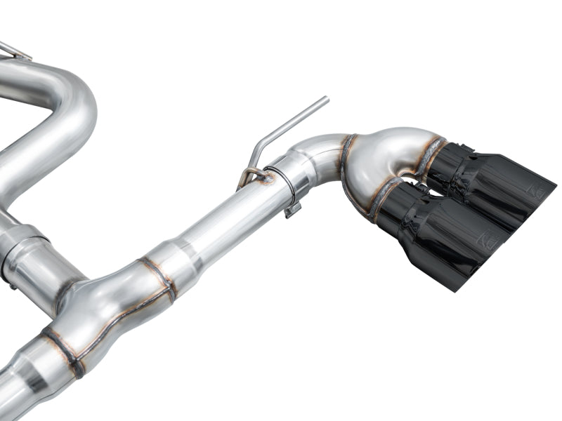 AWE Tuning MK8 Volkswagen Golf R 3in Track Edition Quad Exhaust - Diamond Black Tips - 3020-43658