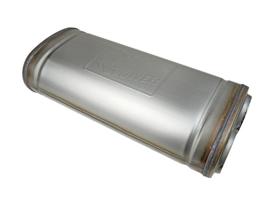aFe MACH Force-Xp Muffler 2-1/2 IN Dual Inlet/Dual Outlet 5 IN H x 8 IN W x 18 IN L - Oval Body - 49M00052