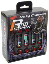 Load image into Gallery viewer, Project Kics 12x1.25 R40 Iconix Lug Nuts - Neo Chrome w/Black Aluminum Cap (20 Pcs) - WRIA03NK