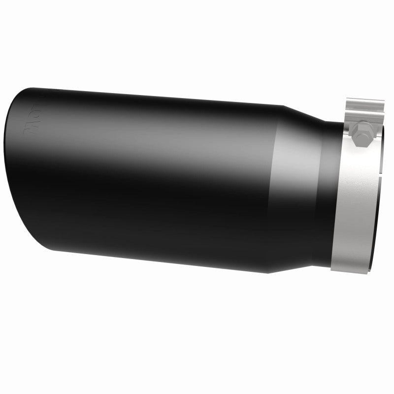MagnaFlow Tip Stainless Black Coated Single Wall Round Single Outlet 6in Dia 5in Inlet 13in L - 35239