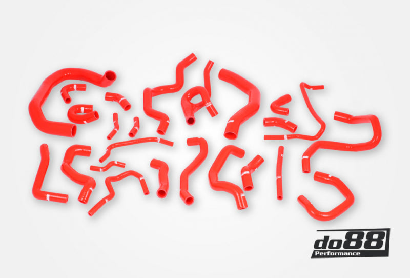 do88 Audi/Seat/Skoda/Volkswagen 1.8T/2.0T (MQB) Coolant Hoses (24 pcs) - Red - DO88-KIT187R