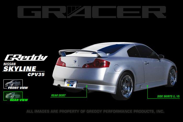 GReddy Nissan G35 Fiberglass Side Skirts (Must ask/call to order) - 17020196