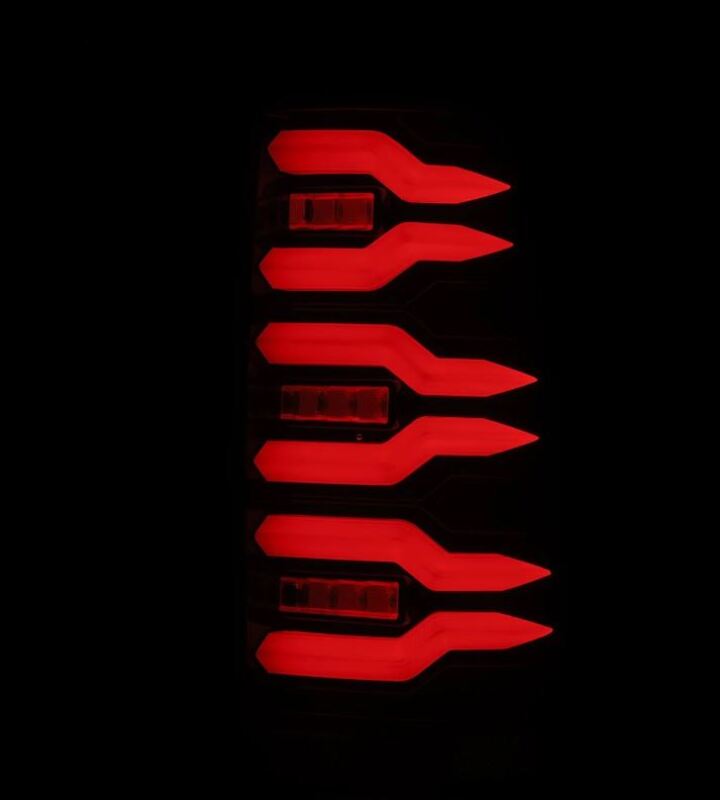 AlphaRex 99-06 Chevrolet Silverado/99-06 GMC Sierra LUXX-Series LED Tail Lights - Black/Red - 620007