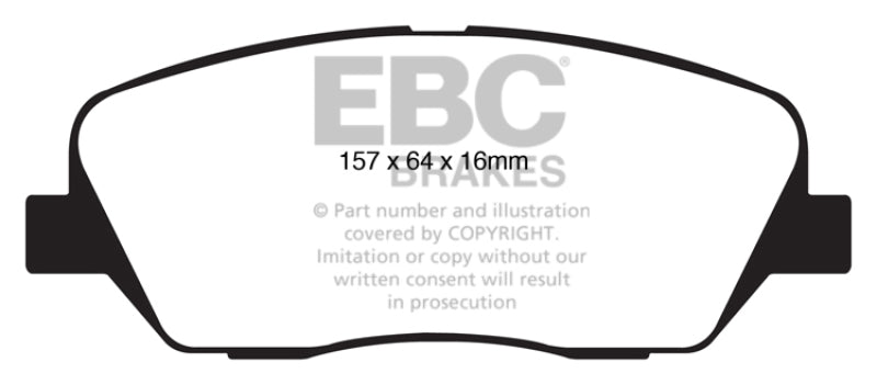 EBC 08-11 Kia Borrego 3.8 Yellowstuff Front Brake Pads - DP41844R