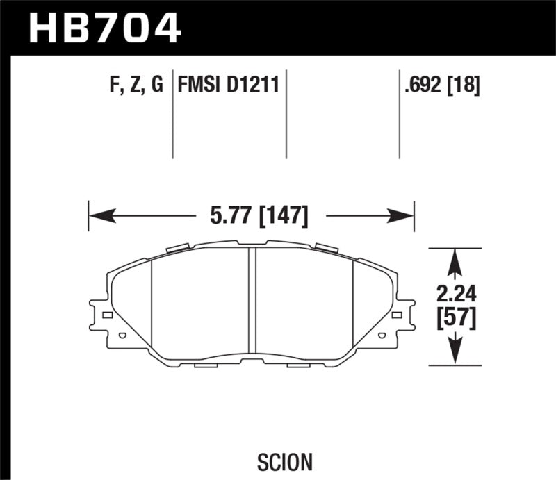 Hawk 06-16 Toyota RAV4 HPS 5.0 Front Brake Pads - HB704B.692