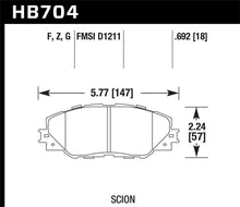 Load image into Gallery viewer, Hawk 06-16 Toyota RAV4 HPS 5.0 Front Brake Pads - HB704B.692