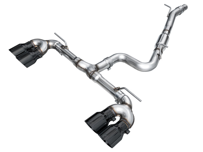 AWE Tuning MK8 Volkswagen Golf R 3in Track Edition Quad Exhaust - Diamond Black Tips - 3020-43658