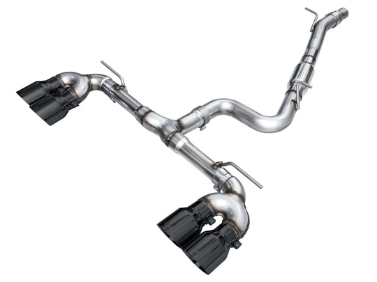 AWE Tuning MK8 Volkswagen Golf R 3in Track Edition Quad Exhaust - Diamond Black Tips - 3020-43658