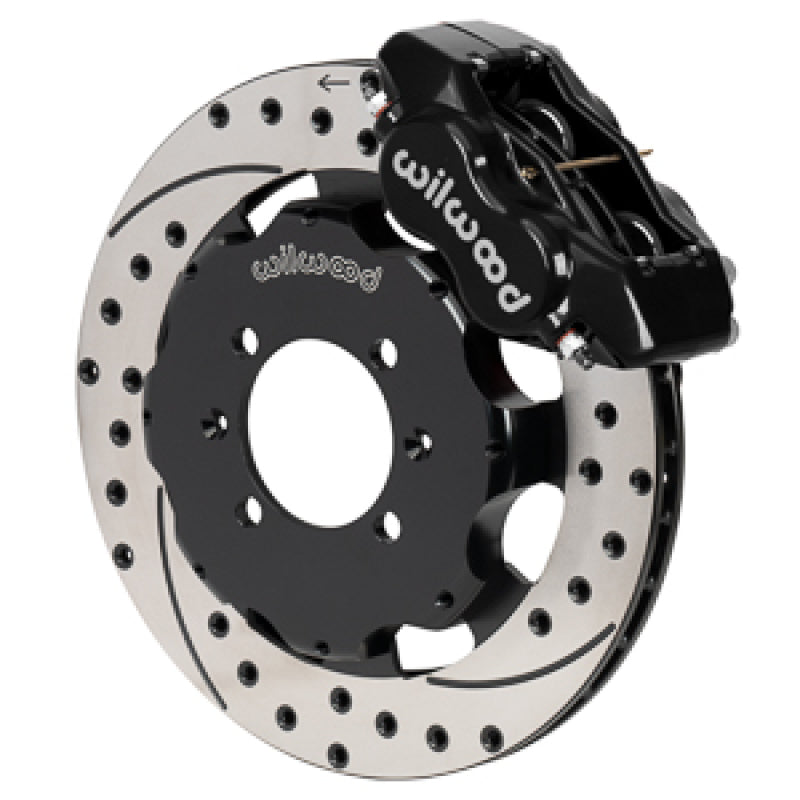 Wilwood Forged Dynalite Front Hat Kit 11.75in SRP Drilled/Slotted Rotor Black Caliper 16+ Miata - 140-17937-D