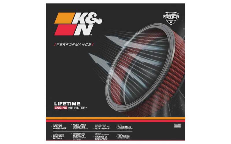 K&N Replacement Air Filter GM CARS & TRUCKS, V8, 1966-84 - E-1650
