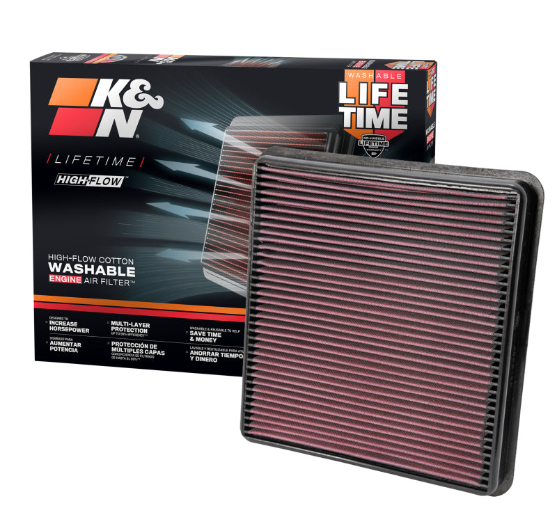 K&N 07-10 Toyota Tundra/Sequoia/Land Cruiser Drop In Air Filter - 33-2387
